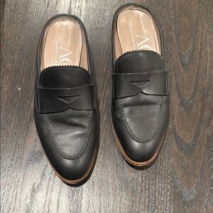 AGL Black Leather slide loafers